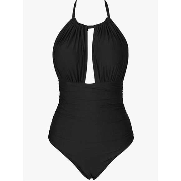 Cupshe Tummy Control Halter One Piece Swimsuit M - Picture 4 of 6